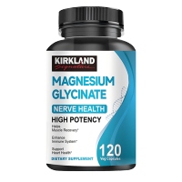 KIRKLAND Magnesium Glycinate Capsules|รักษาหน้าที่ทางสรีรวิทยา|บรรเทาความวิตกกังวล|ปรับปรุงคุณภาพการนอนหลับ