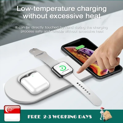[SG] 15W fast charging board, suitable for iPhone 11 Max XS XR X 8 Apple Watch 5 4 3 2 AirPods Pro Qi 3 in 1 wireless charger base