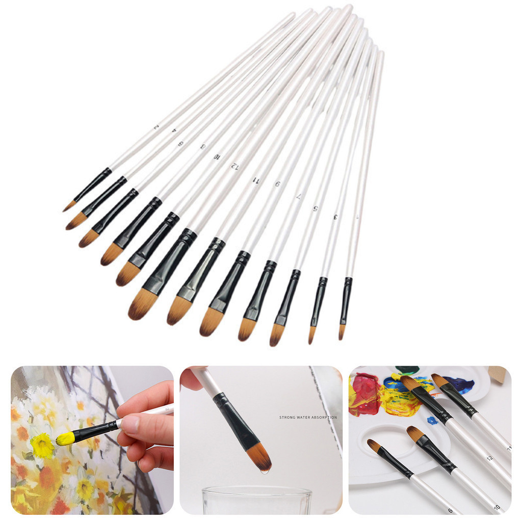 Cọ Vẽ Màu Acrylic Màu Nước Cọ Vẽ Sơn Dầu Chuyên Nghiệp Đầu Oval