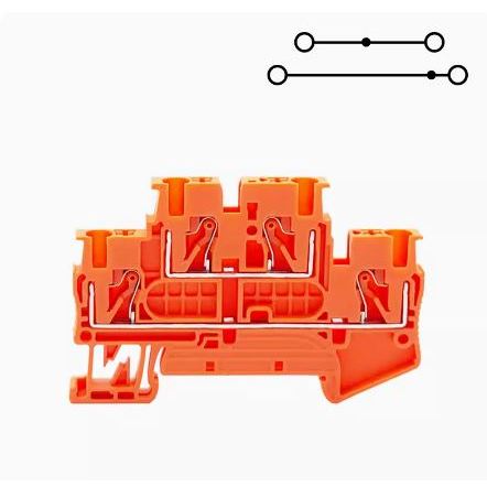 Cầu Đấu Dây PTTB 2.5khối thiết bị đầu cuối PT2.5-QUATTRO PTTB2.5 4 dây dẫn Din Rail Cầu đấu UK UK1.5~35 UKK URTK MBKKB TGT - PTTB 2.5 Màu Đỏ