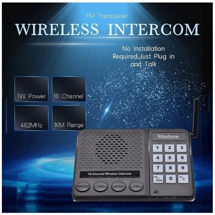 MAXTONE SK1210 WIRELESS INTERCOM 10CH FOR HOME/OFFICE USE - LONG RANGE Giá 645,000 Đồng*Miễn phí vận chuyển