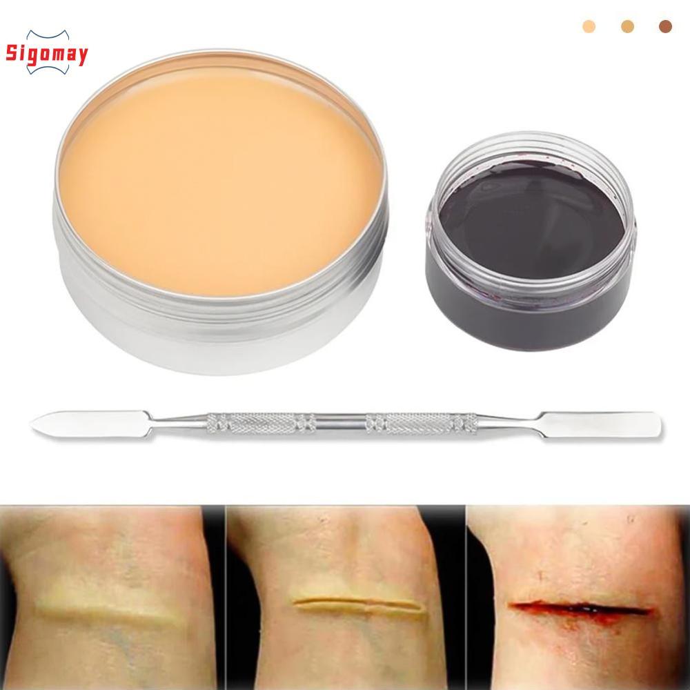 Sigomay sẹo sáp hiệu ứng đặc biệt trang điểm vết thương da trang điểm Halloween giả mũi giai đoạn sơn cơ thể ưa thích giả sáp cơ thể vẽ mặt hóa trang