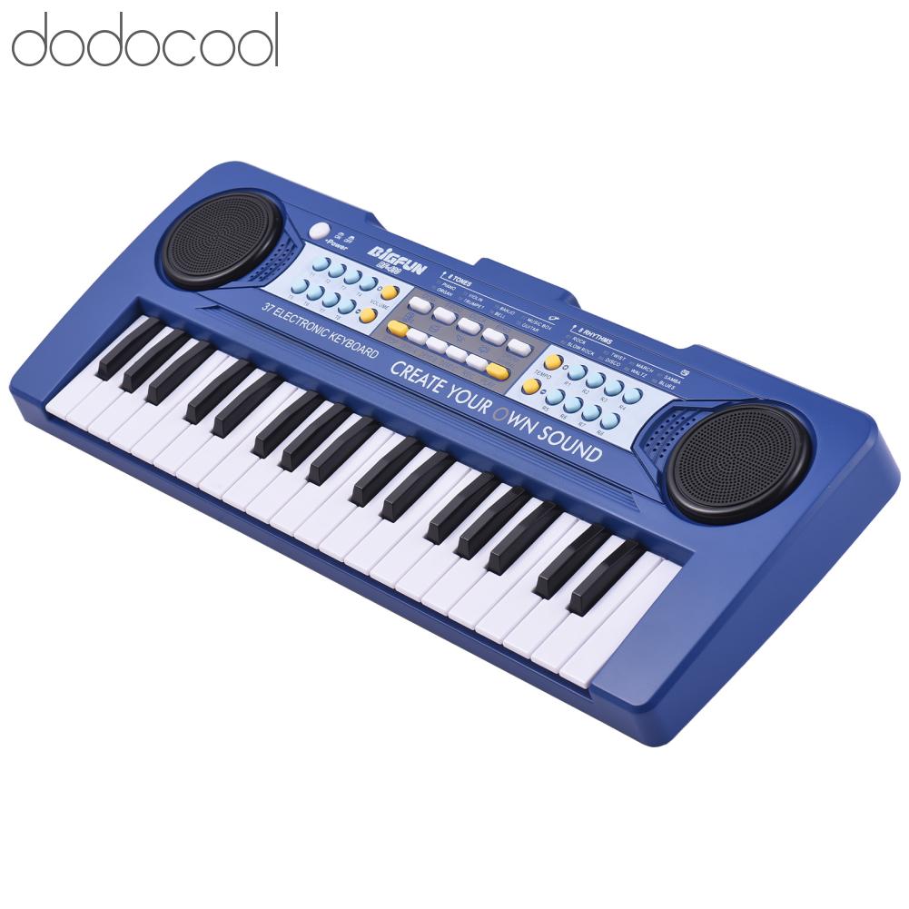 Dodocool Bigfun 37 Đàn piano điện tử chính 8 tông 8 nhịp 4 bộ gõ 6 trình diễn loa kép nhạc cụ với microphone chế độ năng lượng kép bàn phím đàn piano di động cho người mới bắt đầu bàn phím PIA