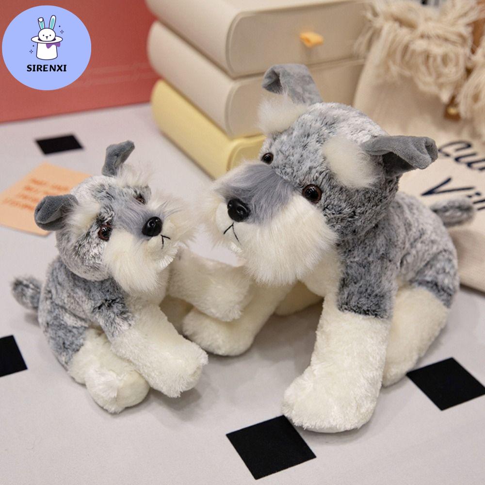 ตุ๊กตาผ้านุ่ม ตุ๊กตาของขวัญน่ารัก SIRENXI การจำลองแบบจำลอง ตุ๊กตาสุนัขชเนาเซอร์ 22/30/40 ซม. ตุ๊กตาสัตว์ยัดไส้ ของเล่นตุ๊กตาสุนัข ผู้ใหญ่และผู้ใหญ่ ตุ๊กตานุ่มๆ ตุ๊กตาลูกสุนัขยัดไส้ เด็กชายเด็กหญิง