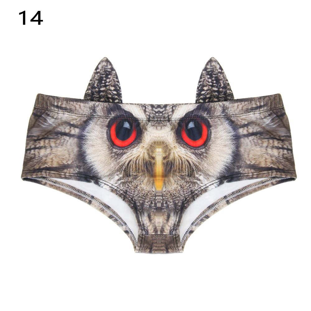 UIOKJEA Nâng lên Bull Dog Cheetah Mèo lợn Quần lót nữ Đồ lót Loài vật in 3d