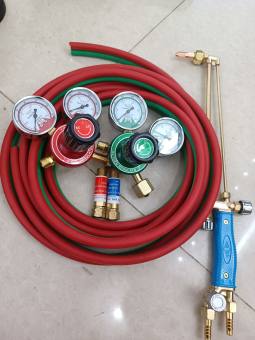 Bộ mỏ cắt gió đá đầy đủ, bộ cắt hơi oxy gas kèm 10m dây hơi đôi, đồng hồ oxy gas van chống cháy, mỏ cắt oxy gas G03-30