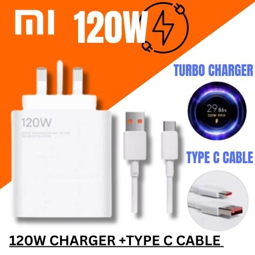 MDY-12-ED 120W For Xiaomi Mi Fast Wall Charger Adapter 1M 6A Type-C Cable  For MI 10 11 Ultra Redmi Note 11 Pro Black Shark 4 Pro
