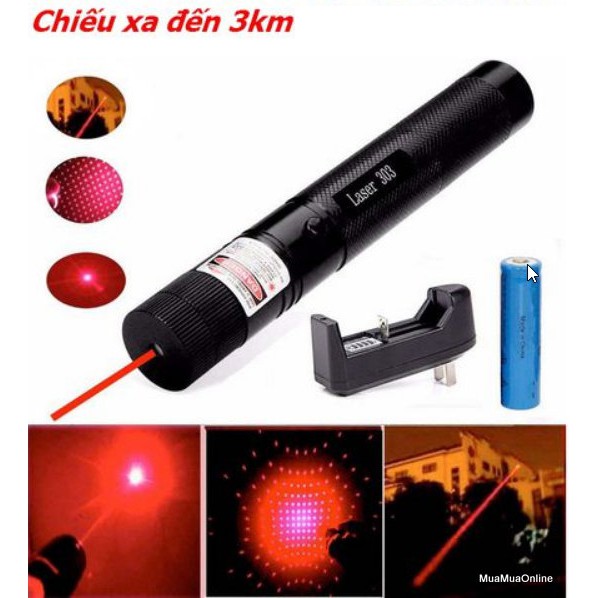 Đèn Pin Tia Laser 303 ánh sáng xanh cực mạnh