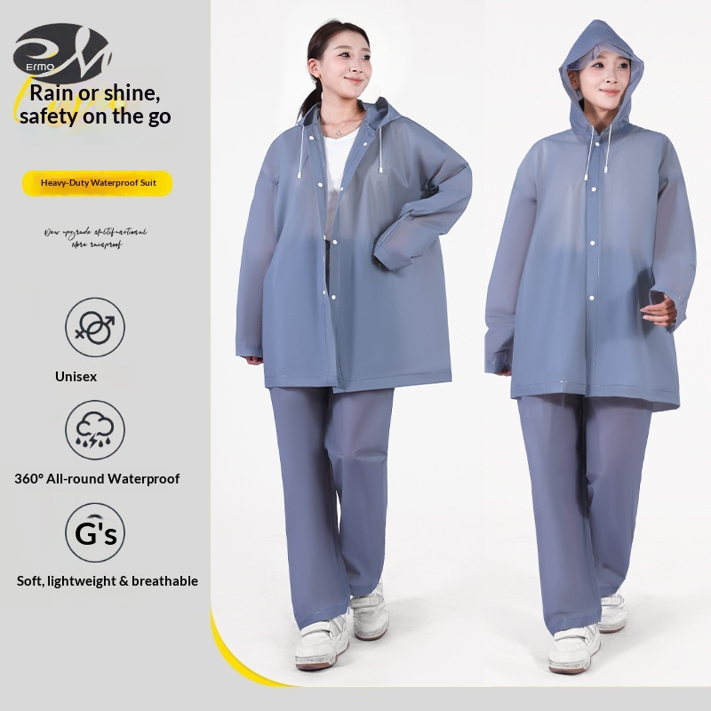 ERMO Adult Separated Raincoat and Rain Pants Set, Full-Body Waterproof EVA Suit for Outdoor Activities, Lightweight and Breathable ราคา 108 บาท*ส่งฟรี