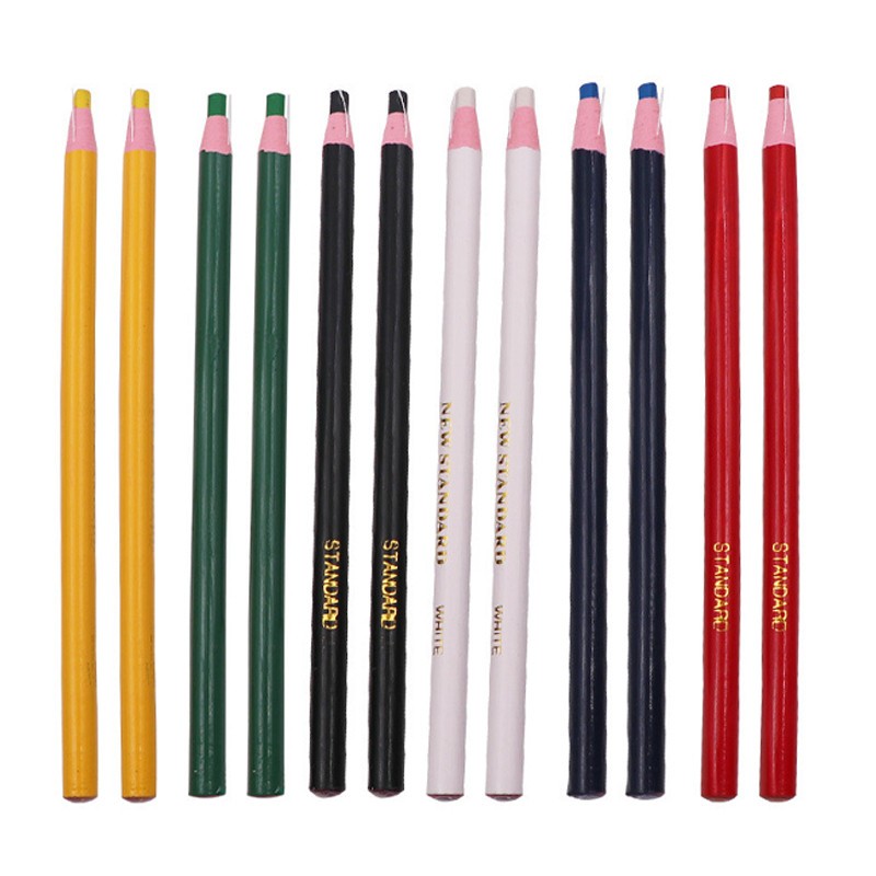 12pcs Colorful Sewing Pencil Set Sewing Fabric Marker Pen Dermatograph Tailors Pencil Torn Pencil