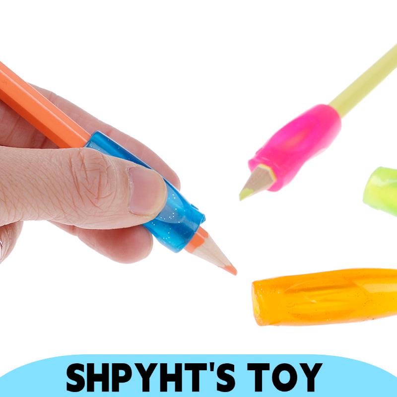 【COD】 4Pcs Pencil grip child kid handwriting aid tool soft rubber pen topper