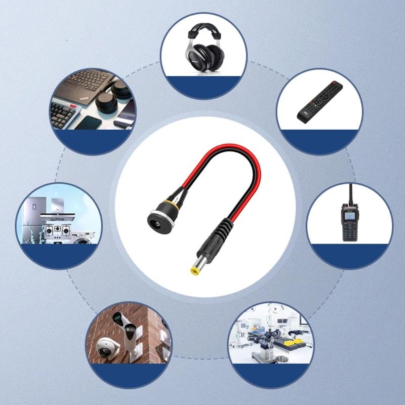 Nhiệt co lại bảo vệ dc5525 Ổ cắm điện cáp giắc nối đảm bảo bụi moistures kháng trong các ứng dụng điện