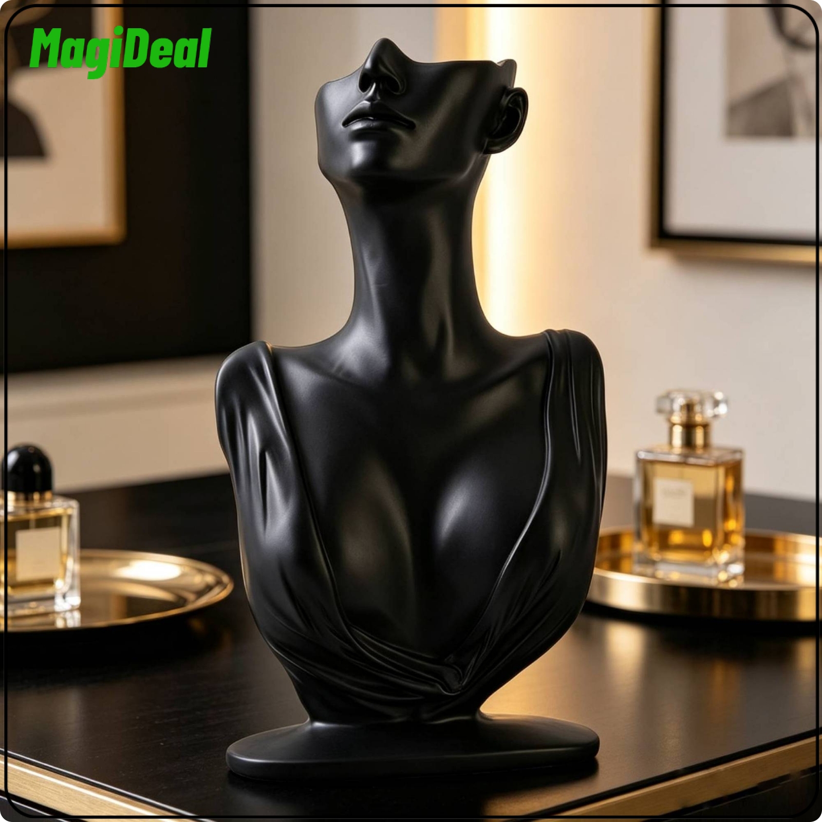 MagiDeal Resin Jewelry Mannequin Bust Sculpted Jewelry Display Bust Sturdy Necklace Display Stand Easy to Clean for Jewelers ราคา 1,454 บาท*ส่งฟรี