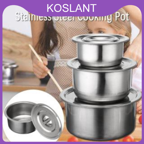 COMBO 5 NỒI , Bộ 5 nồi inox dung tích cực lớn , nấu được bếp từ , hồng ngoại - KOSLANT