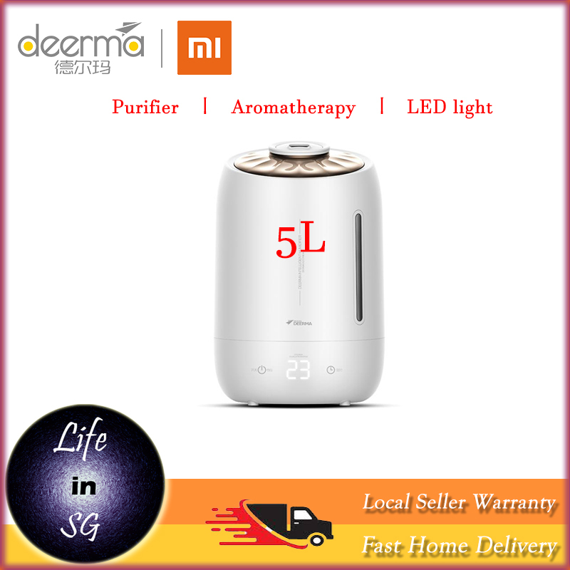 【Singapore 1 Year Local Seller Warranty】Life in SG - Ultrasonic Cool Mist Humidifier 5L Large Capacity Auto Shut Off Ajustable Mist Volume Whisper Quiet Lasts Up to 24 Hours【XIAO MI DEERMA】 Singapore