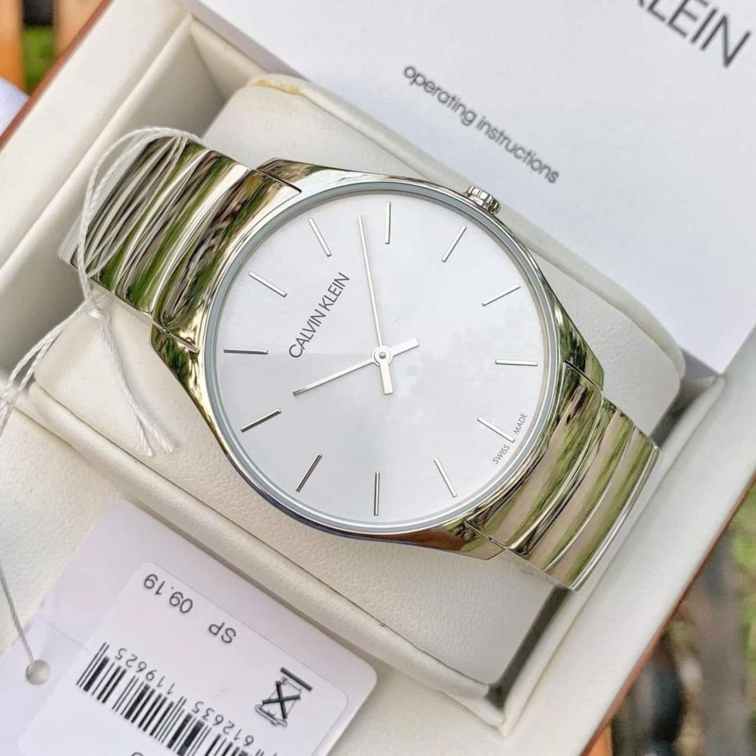 Đồng hồ Nam chính hãng Calvin KleinQuartz K4D21146 Size 38,Mặt trắng