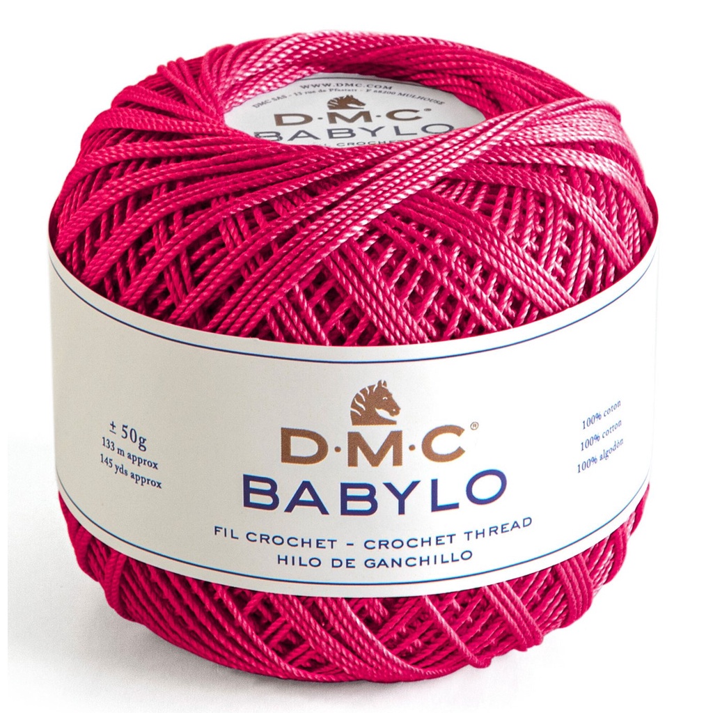 ไหมถัก DMC BABYLO เบอร์ 18 ด้ายคอตตอน 100% สีเงาสวย ถักนุ่มมือ ขนาด 50 กรัม พร้อมส่ง
