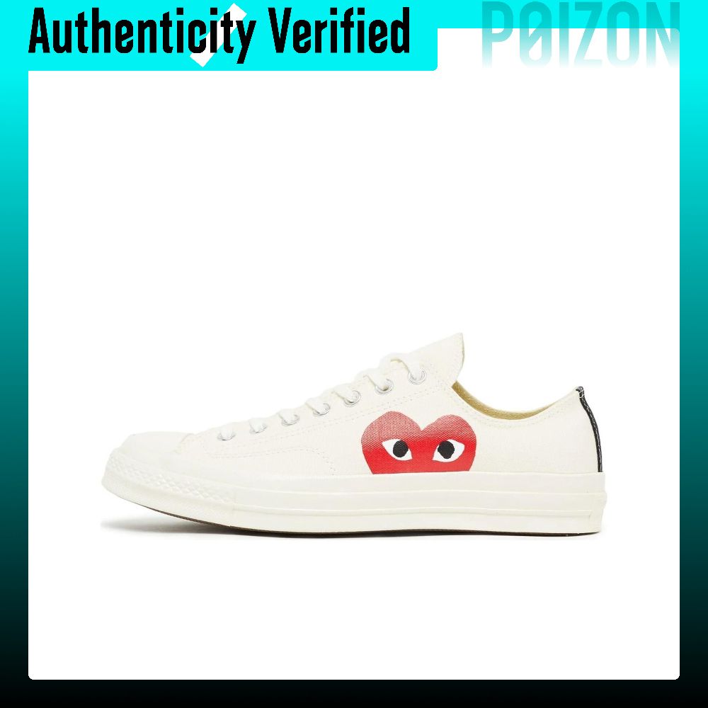 รองเท้าผู้ชาย Converse x CDG Play Chuck 70 Plus Low top Canvas Shoes Unisex สีขาวสีแดง A08795C ราคา 48,000 บาท*ส่งฟรี