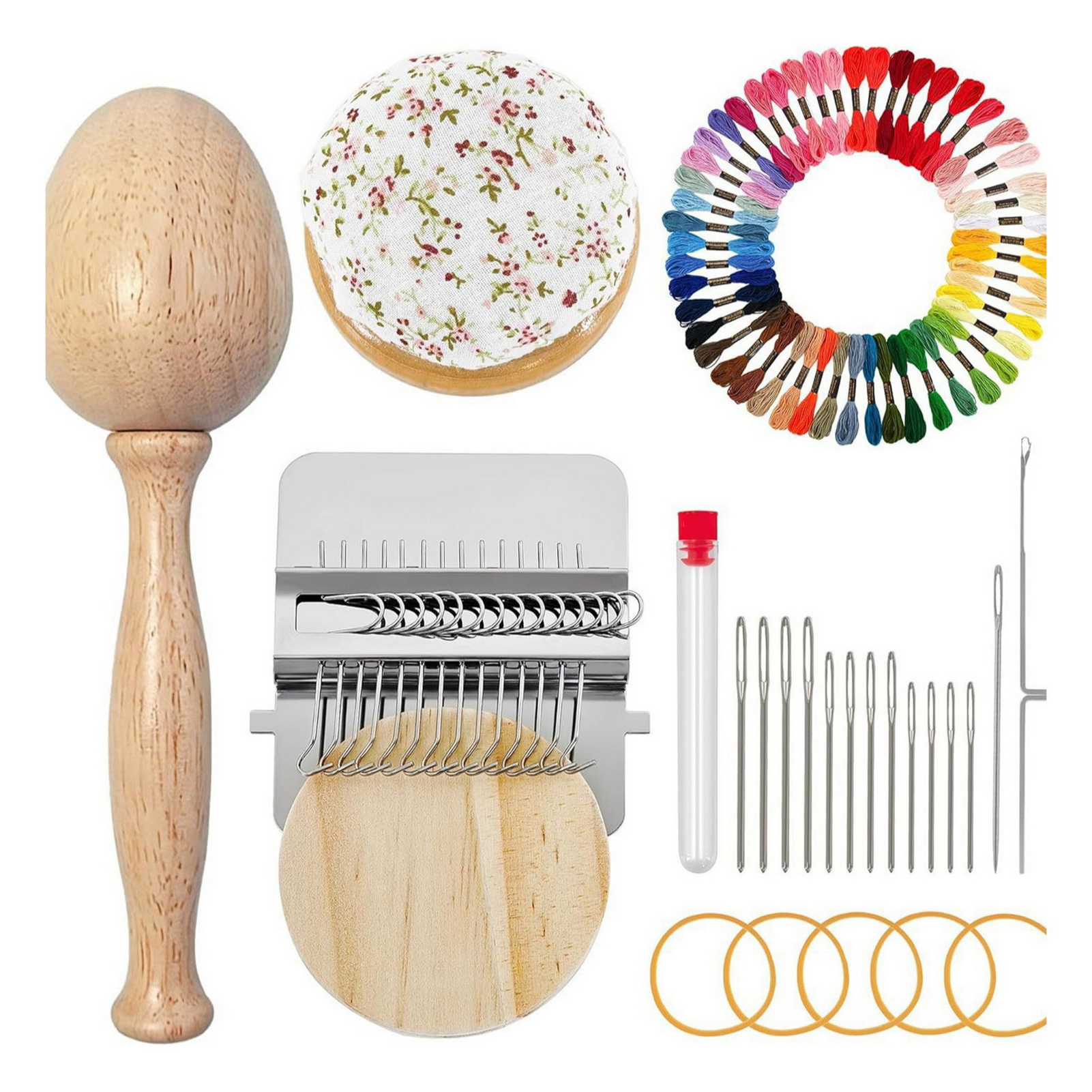 Sanwood®Khẩn cấp vá Kit đan dụng cụ may vá darning Bộ khung dệt với darning trứng nấm kim ghim cài có đệm-Mini speedweve Knit Bộ Bản vá để sửa chữa vớ Áo Len-Bền cho dễ dàng