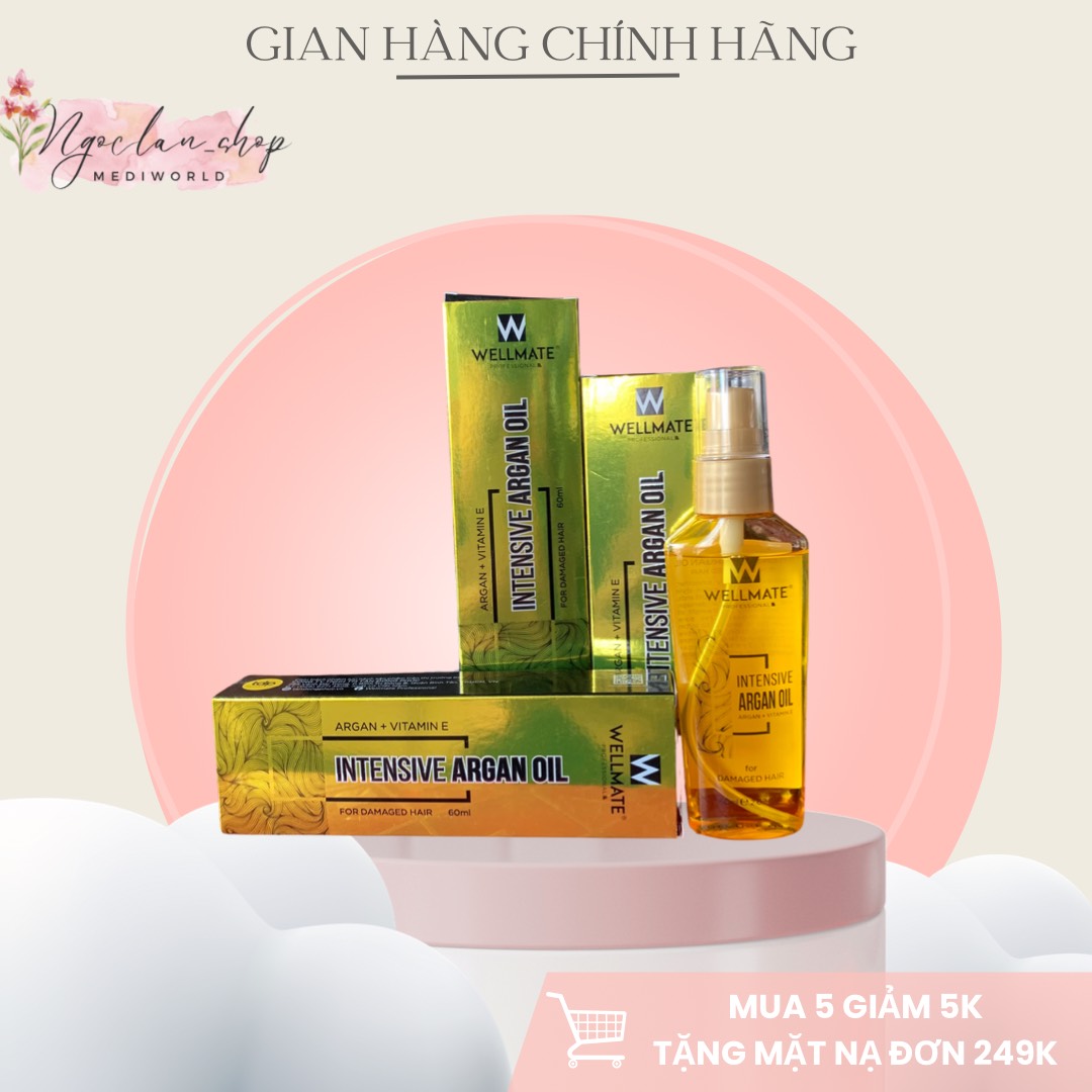 Tinh dầu dưỡng tóc wellmate keratin argan oil - Chính Hãng