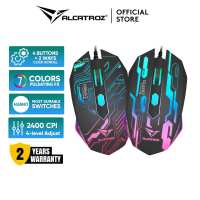 Alcatroz X-Craft 2400 CPI Highh Definition Gaming Mouse 7 Colour Light Effect with 4 Button