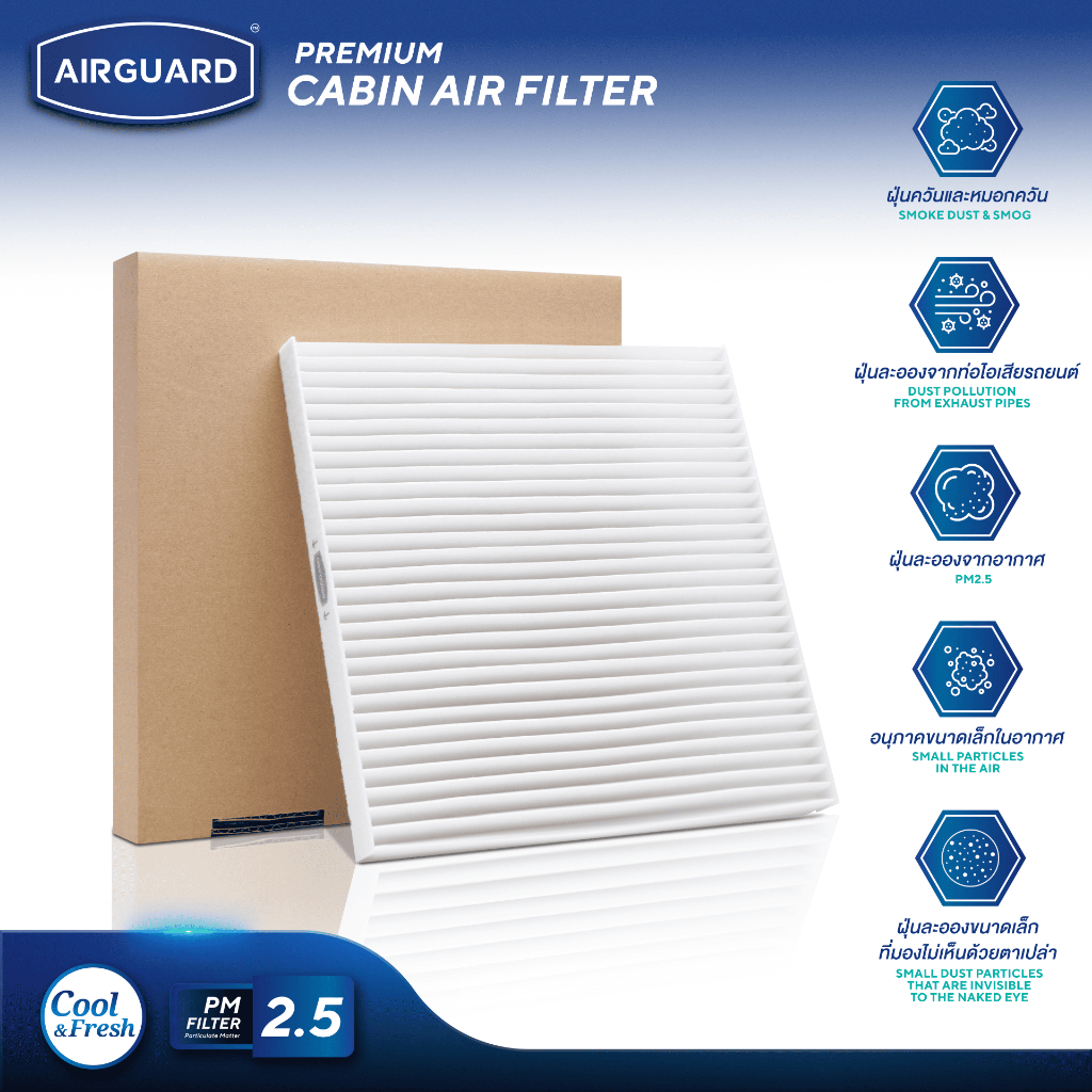 NISSAN TEANA J32 2008-2013 กรองแอร์รถยนต์ AIRGUARD [PM2.5] ราคา 208 บาท*ส่งฟรี