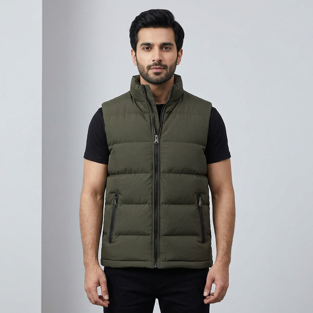 Winter Jacket Sleeveless Jackets For Men Puffer Lightweight Quilted Jacket with hood