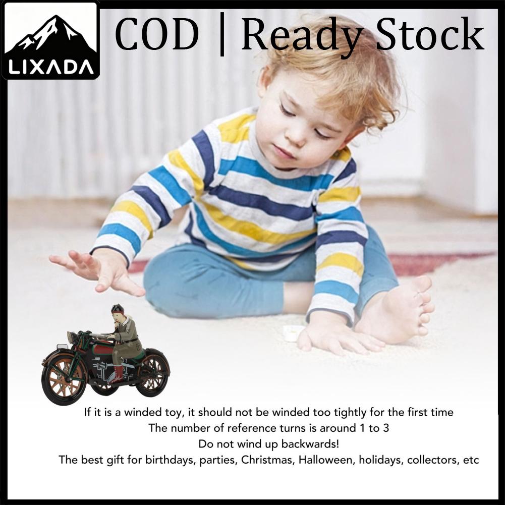 LIXADA 3 Wheeled Motorcycle Toy Vintage Collectible Personalized Ornament Exquisite Workmanship Wind Up Motorcycle Toy for Coffee Bars ราคา 543 บาท*ส่งฟรี