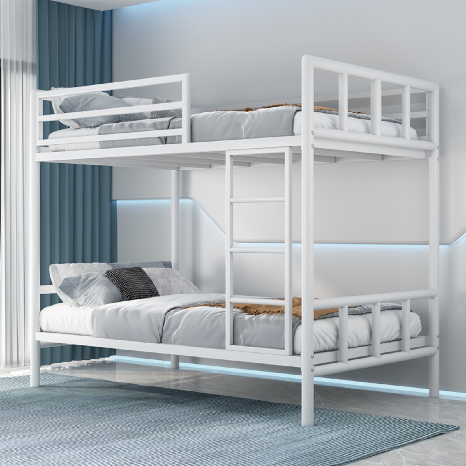 Space Saving Metal Bunk Bed Frame High Guardrail Steel Bunk Bed Sturdy & Stable Bedroom Furniture Rust-Resistant Finish for Teenagers, Students, Families, Small Apartment, Dormitory, Dorm Room ราคา 29,573 บาท*ส่งฟรี
