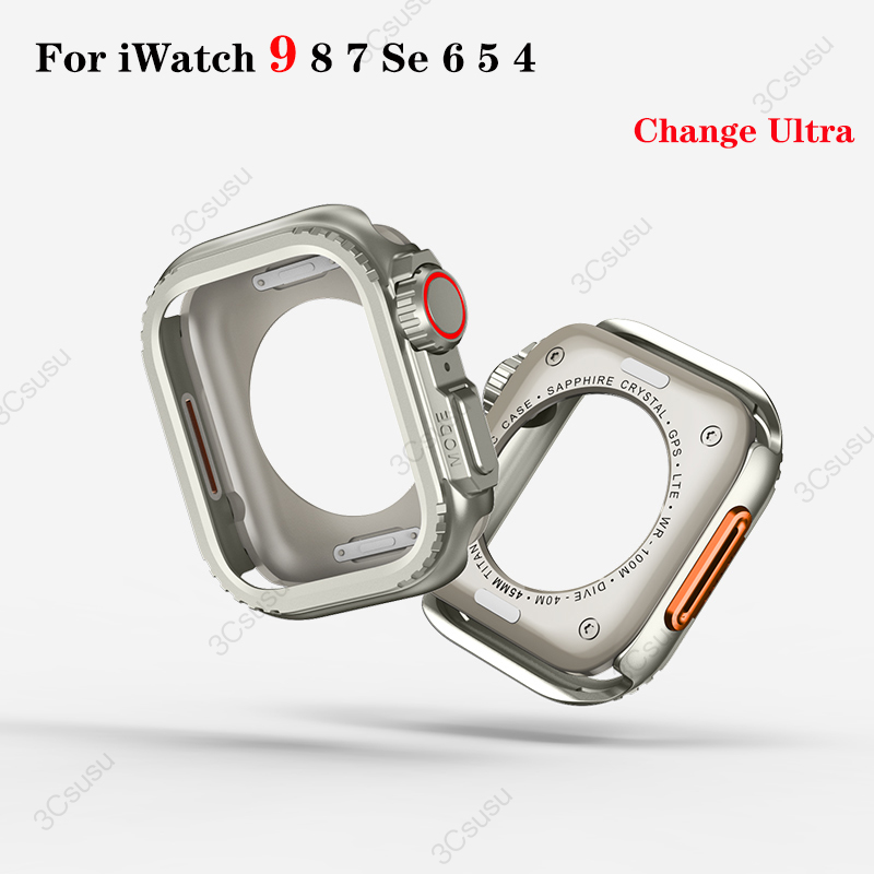 Ốp lưng kim loại trường hợp cho Apple xem 45mm 44mm khung bảo vệ bìa cho iWatch sê-ri 9 8 7 6 5 4 se thay đổi siêu 2 49mm