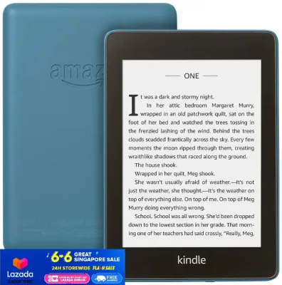 (Best Kindle Seller in Lazada) Latest 2019 (Twilight Blue/Black) Kindle Paperwhite 4 All-new Waterproof, Thinner 8GB / 32GB with Audiable, Special Offers (Black/Twilight Blue)