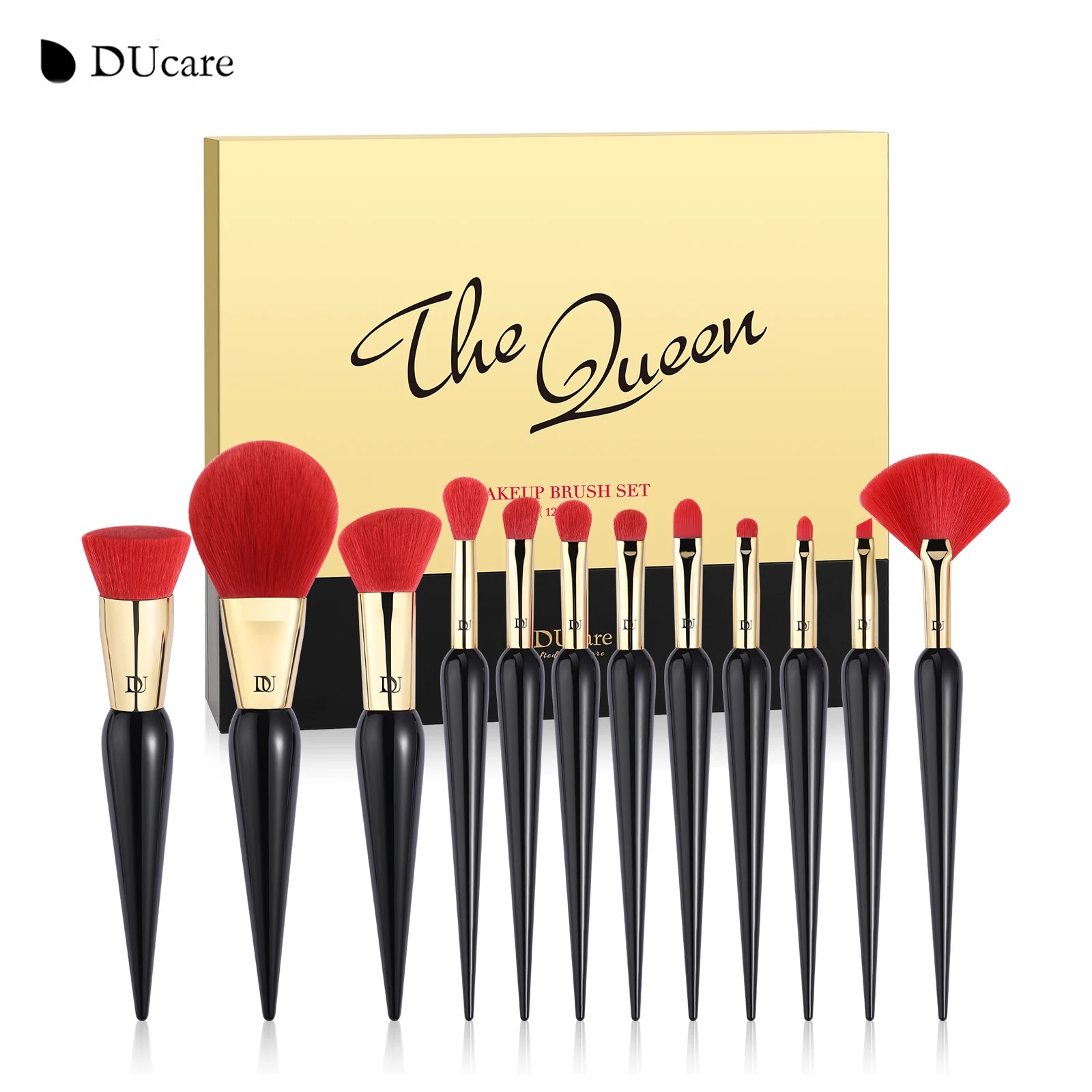  Ducare 12 cái Bộ cọ trang điểm các👑Nữ Hoàng👑Hàng loạt công cụ cọ trang điểm quà tặng cao cấp kem nền Kabuki pha trộn phấn phủ mặt và má hồng che khuyết điểm phấn mắt bàn chải 【đăng trong 24 giờ và 90 ngày Dịch vụ bảo hành  