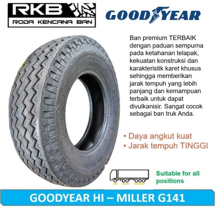 BAN TRUK BUS ENGKEL 700-16 Goodyear G141 HiMiller 7.00 R16 14PR Harga 1,400,120 rupiah*Gratis Ongkir
