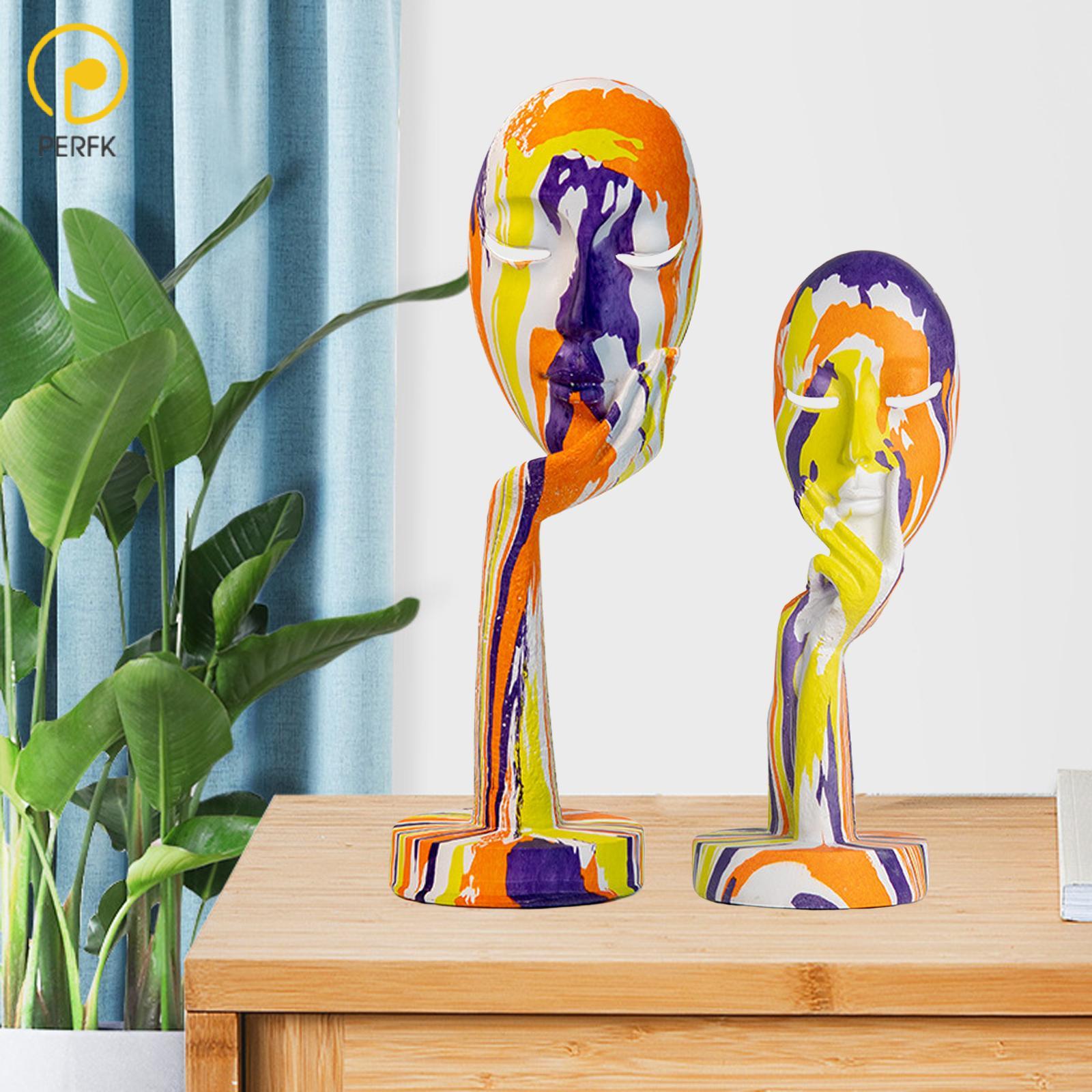 Abstract Face Mask Statue Resin Creative Gifts Art Decor Ornament Figurine Sculpture for Living Room Entrance Housewarming Home ราคา 1,967 บาท*ส่งฟรี