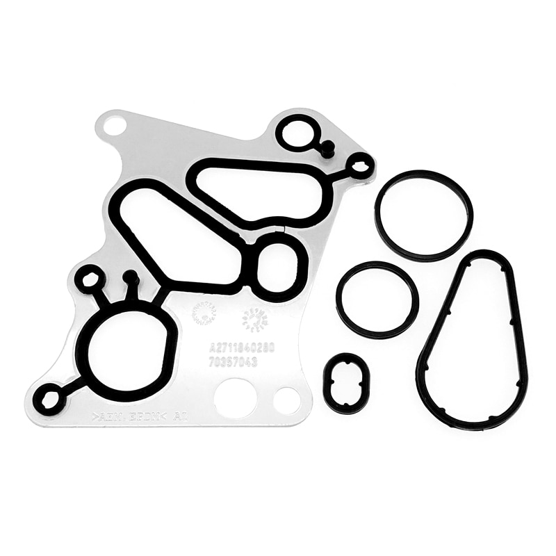 1 bộ động cơ xe hơi tản nhiệt làm mát dầu Gasket cho Mercedes Benz M271 w204 C180 C200 E200 SLK Bộ lọc dầu ô tô nhà ở Gasket Bộ dụng cụ