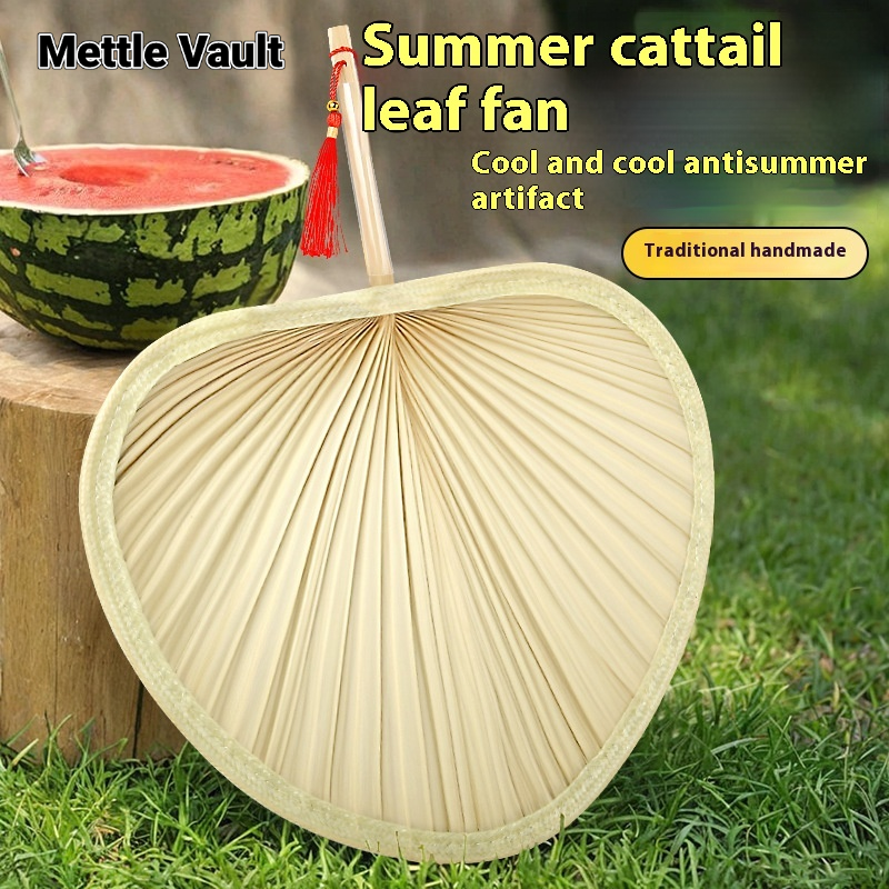 Mettle Vault Elegant Handmade Straw Fan for Summer Cooling with Tassel Decor ราคา 26 บาท*ส่งฟรี