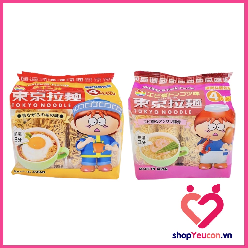 Mì ăn liền tokyo noodle Nhật Bản cho bé ăn dặm 120gram gói 4 vắt mì