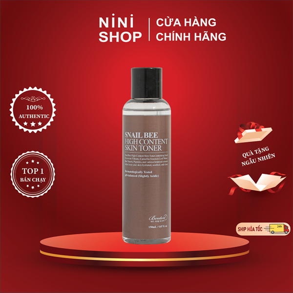 Nước Hoa Hồng Phục Hồi, Tái Tạo, Làm Dịu Da Benton Snail Bee High Content Skin Toner 150ml - ninishop