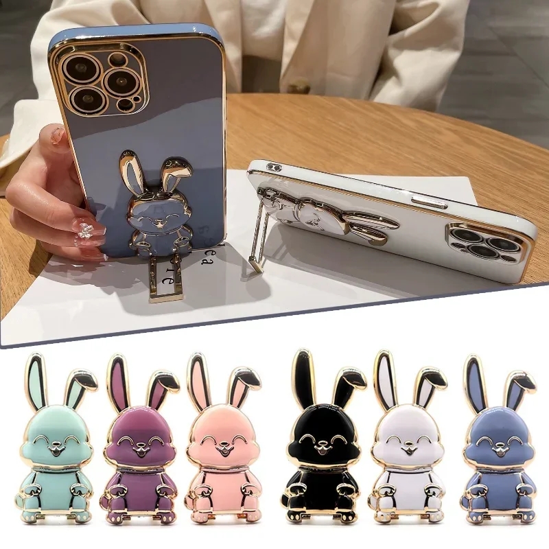 Dễ Thương thỏ hoạt hình Phổ nhẫn đeo ngón tay Giá để điện thoại siêu mỏng Vô Hình Có Thể Gập Lại Tự Dính Di Động giá đỡ điện thoại Máy Tính Để Bàn kẹp Rút Gáy Điện Thoại Di Động Khóa