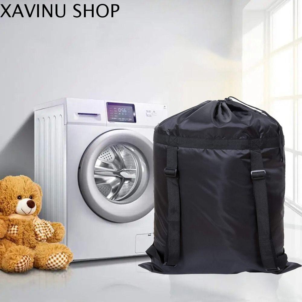 XAVINU Đen Ba lô giặt Polyester Có thể điều chỉnh Ba lô dây rút giặt Đa năng Có thể giặt Túi dây rút giặt Nhà