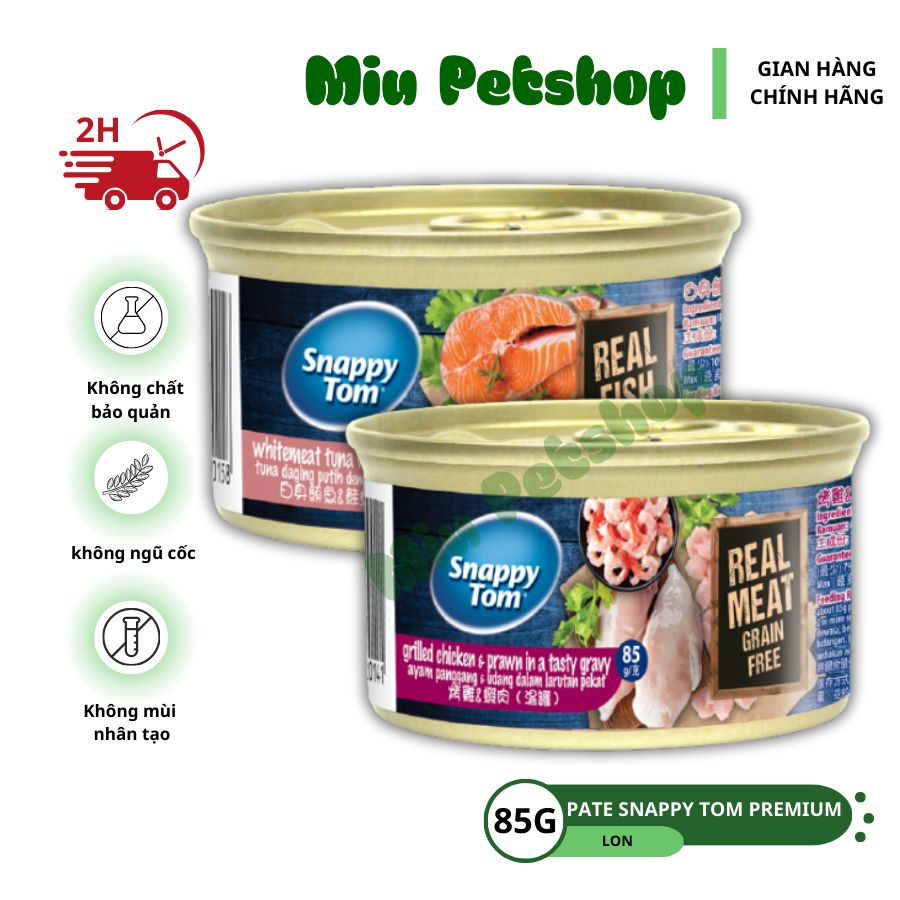 Pate cho mèo Snappy Tom Premium ( Lon 85Gr ) Pate dinh dưỡng cho mèo.