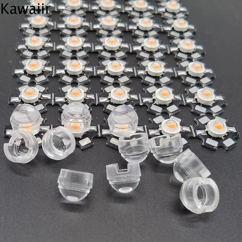 KAWAIIR 1W 3W Đèn LED Ống kính 15 30 45 60 90 100 độ Ống kính phản xạ Ống kính chuẩn trực Ống kính acrylic lồi Ống kính acrylic Ống kính 13mm Ống kính mini Ống kính LED