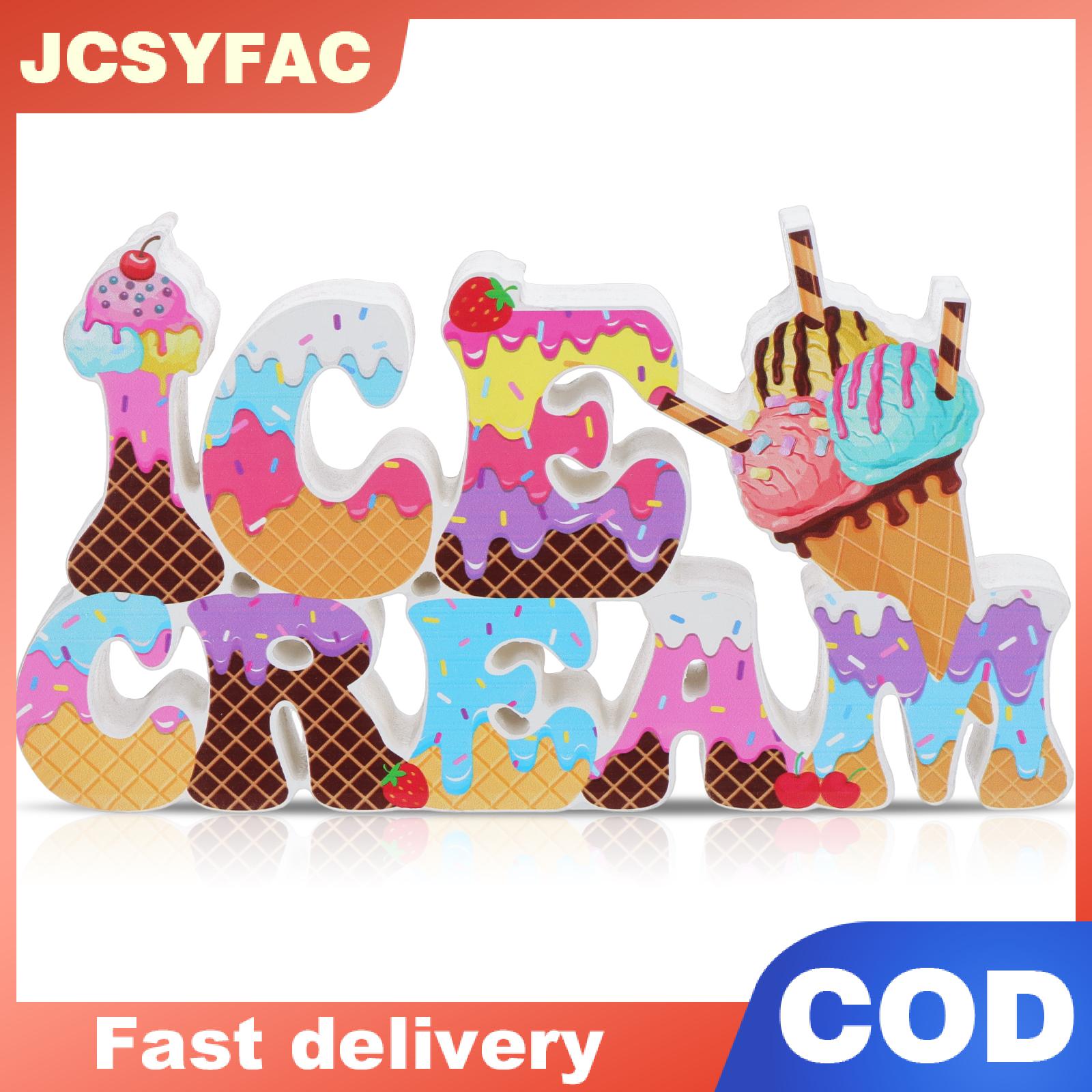 โทรศัพท์มือถือและแท็บเล็ต JCSYFAC โต๊ะไอศกรีมทำจากไม้ทำมือตรงกลางตกแต่งฤดูร้อนสำหรับโต๊ะอาหาร ราคา 147 บาท*ส่งฟรี