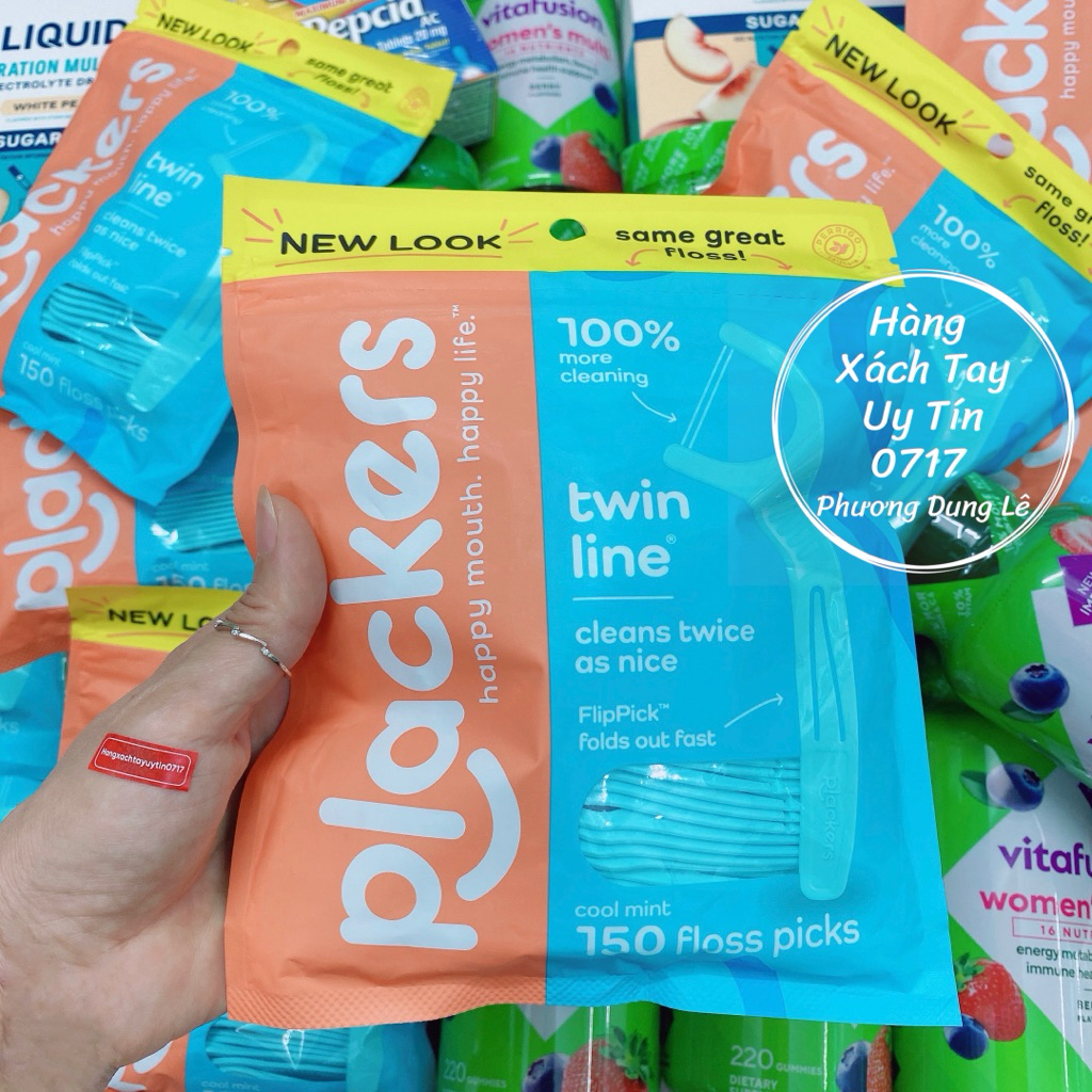 1 Bịch 150 cây tăm chỉ nha khoa xỉa răng Plackers Twin Line Floss Picks Cool Mint 2 đường chỉ hàng chuẩn Mỹ - ✔️ Ai xài loại 1 sợi chỉ thấy chưa ưng ý thì hãy thử liền loại 2 sợi chỉ này nhé. ✔️ Việc đánh răng mỗi ngày gần như không thể lấy sạch các vế