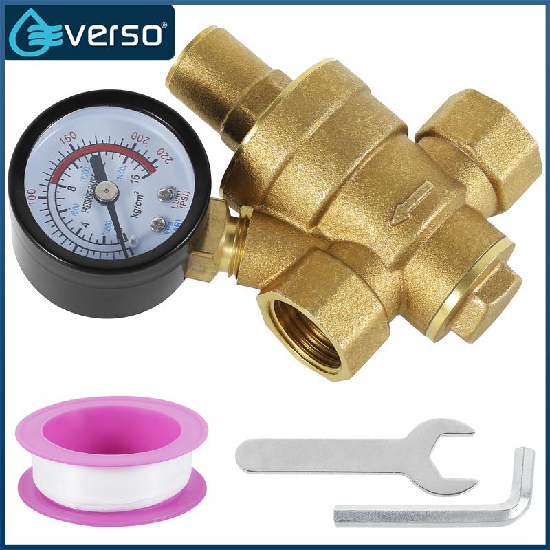Everso Bộ giảm áp nước 3/4inch DN20 Brass van Bộ điều chỉnh áp suất nước cho nước dầu Nước Bộ giảm áp Bộ giảm áp nước cho nước