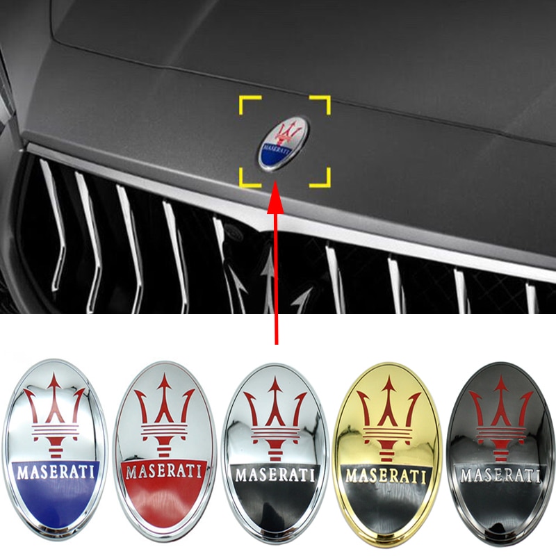 Metal Car Front Hood Logo Emblem Badge Stickers For Maserati Ghibli