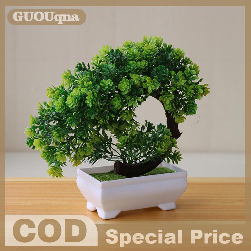  GUOUqna Mô phỏng giả Chậu cây bonsai cây nhân tạo bàn trang trí cây nhân tạo cây cảnh cây nhỏ chậu cây trang trí nhà 