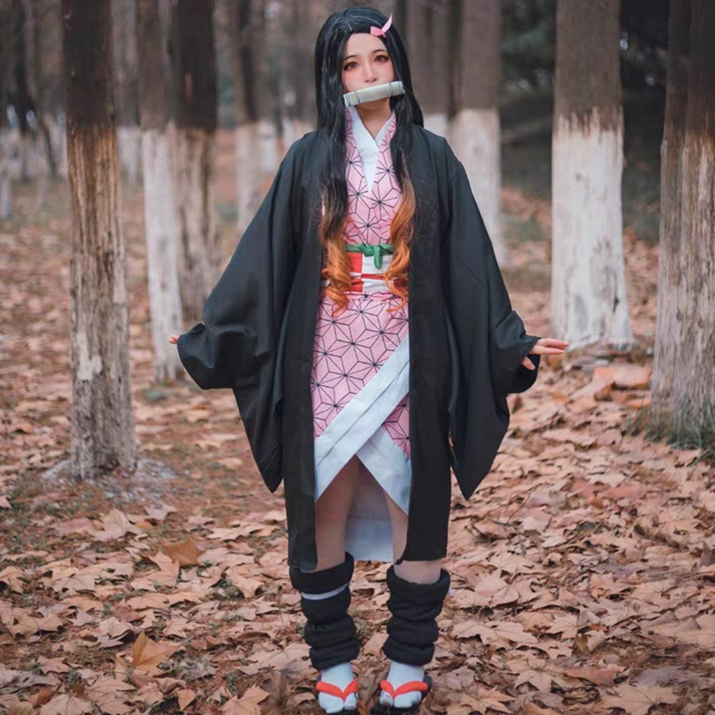 (Size Người lớn và Trẻ Em) Bộ Đồ Hóa Trang Nhân Vật Nezuko Trang phục Cosplay Kamado Nezuko trong Kimetsu No Yaiba