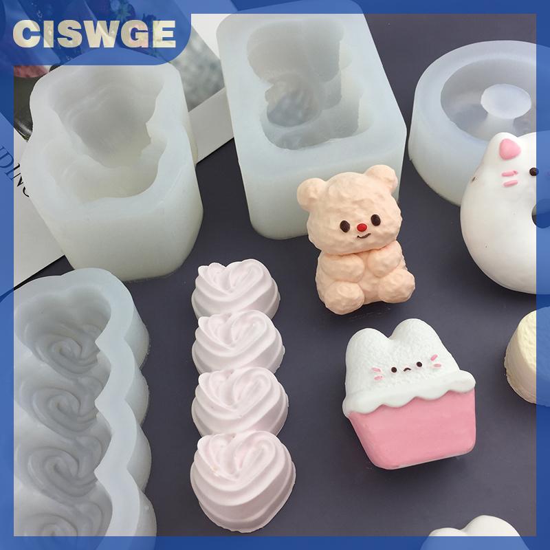 CISWGE Phim hoạt hình cao su đồ chơi Pinch Silicone khuôn DIY handmade keo khuôn đồ chơi trẻ em chơi nhà đồ chơi