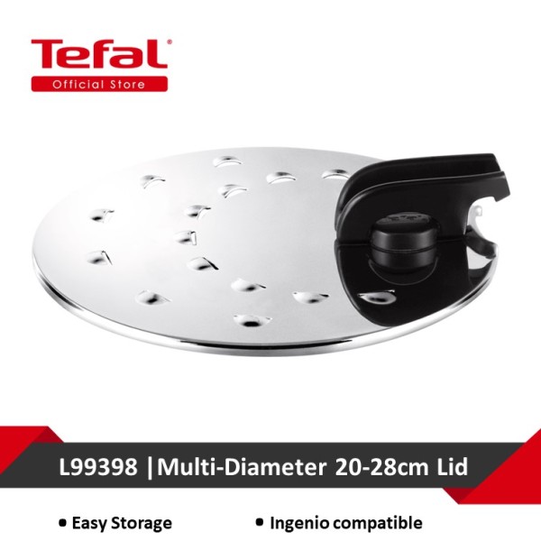 Tefal Ingenio Stainless Steel Anti-Splatter Multi-Diameter 20-28cm lid L99398 Singapore